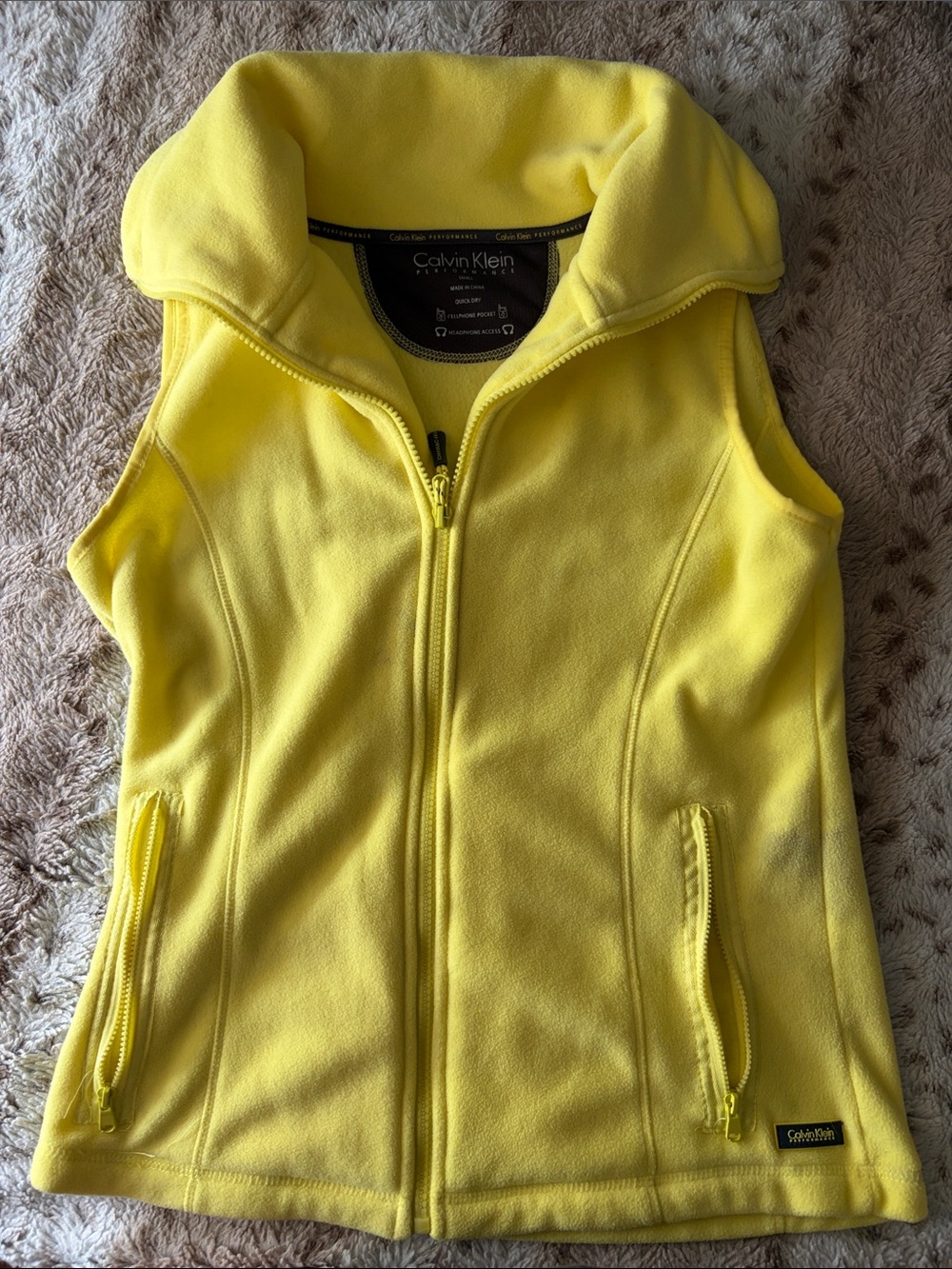 Calvin Klein Bright Yellow Fleece Vest